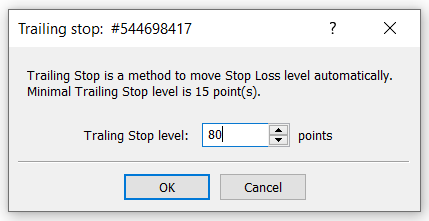 trailing stop points